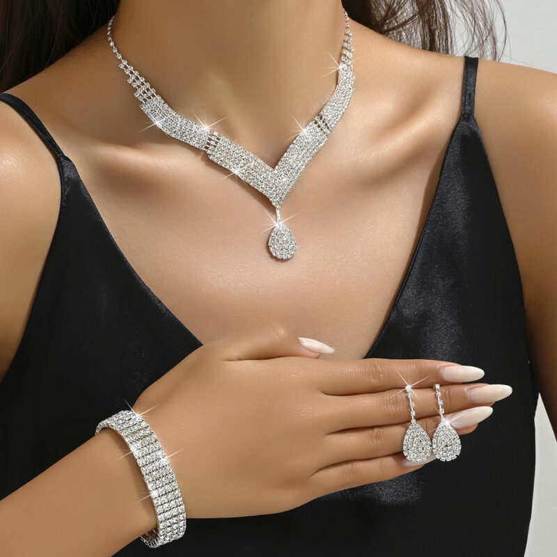 European And American Wedding Accessories Necklace Earrings - Image 6