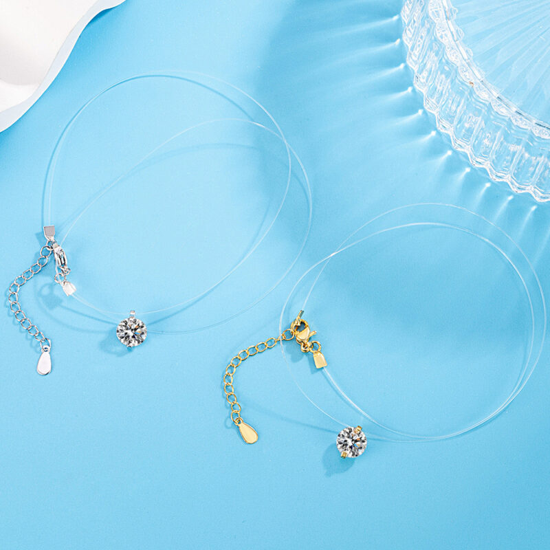 Girls Invisible See Through Fishing Line Niche Clavicle Chain - Image 4