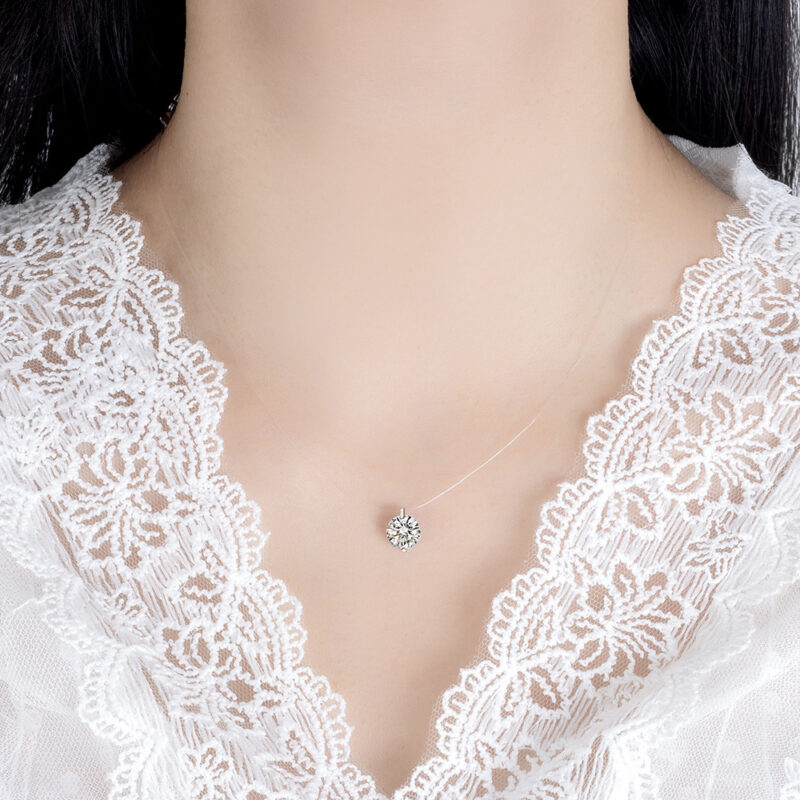 Girls Invisible See Through Fishing Line Niche Clavicle Chain - Image 2