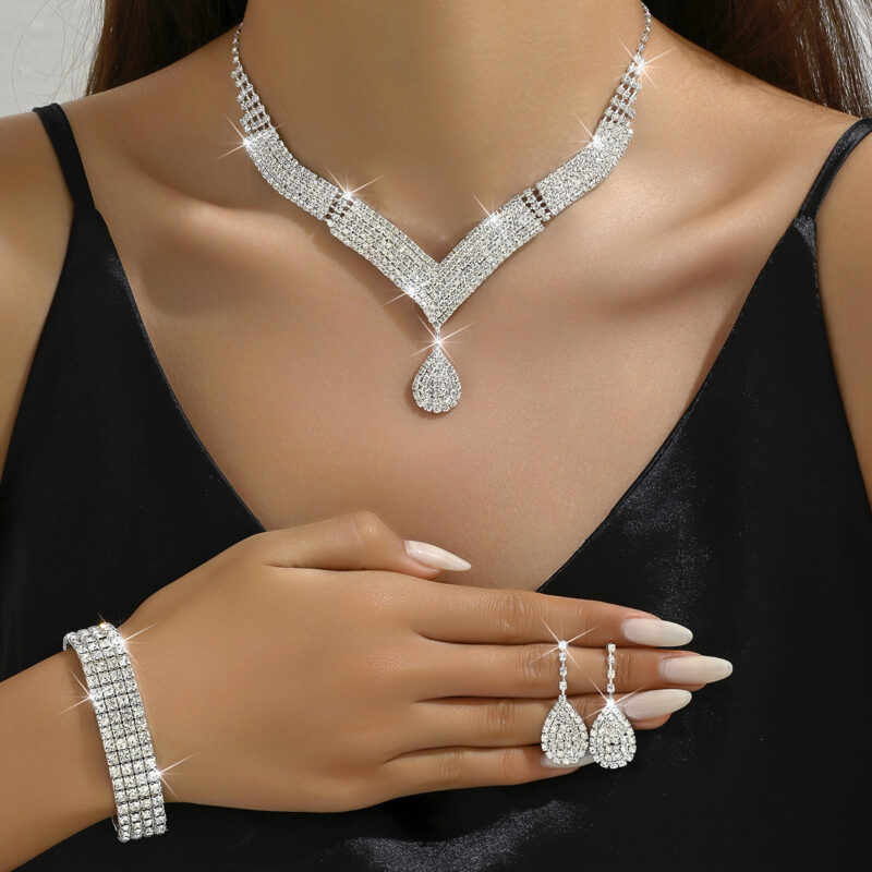 European And American Wedding Accessories Necklace Earrings - Image 3