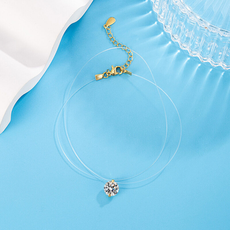 Girls Invisible See Through Fishing Line Niche Clavicle Chain - Image 3