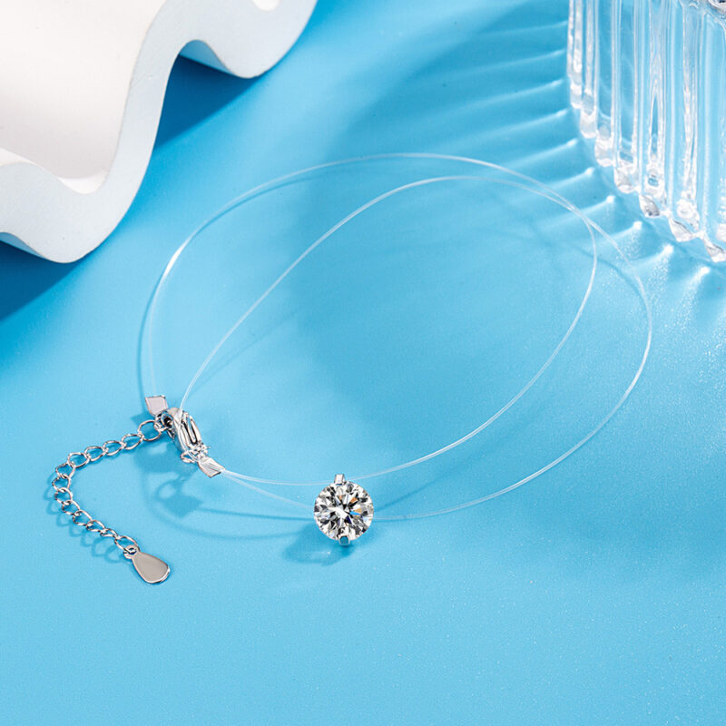 Girls Invisible See Through Fishing Line Niche Clavicle Chain - Image 5