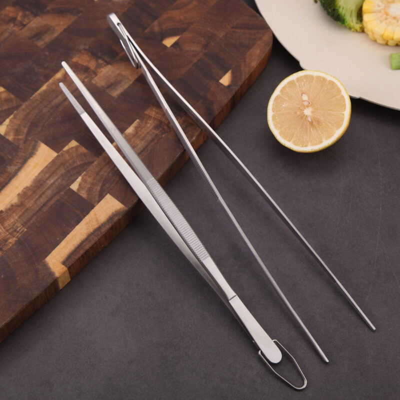 Stainless Steel Pointed Horizontal Barbecue Food Clip - Image 3