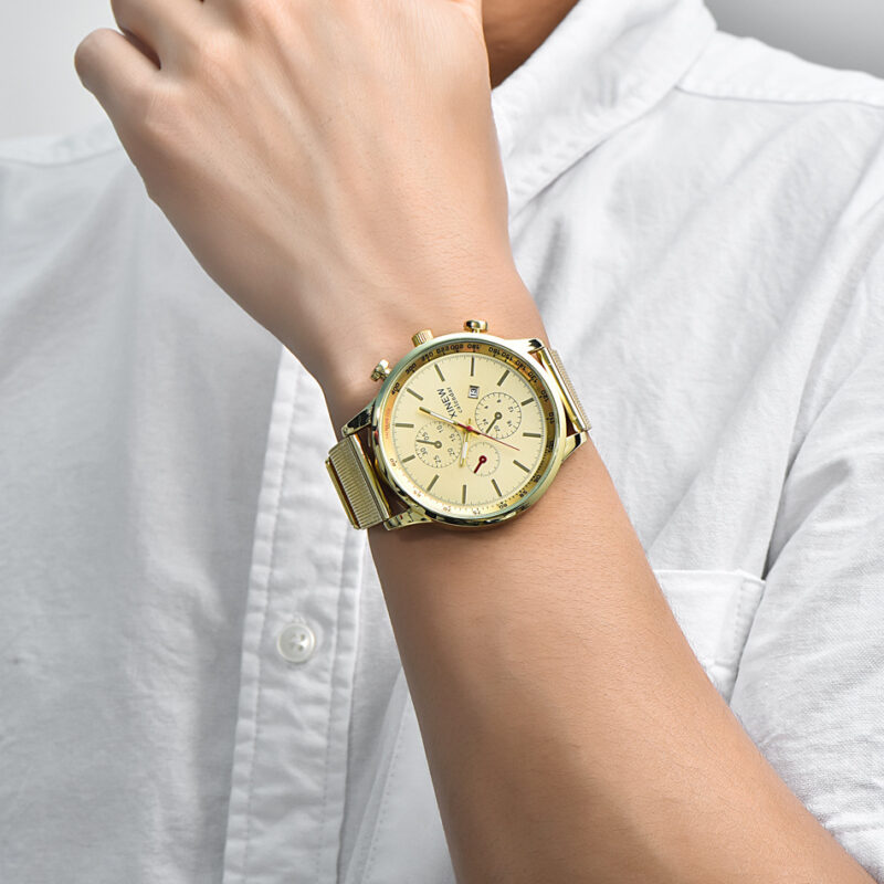 Men's Watch Fashion Stainless Steel Date Quartz Watch - Image 4