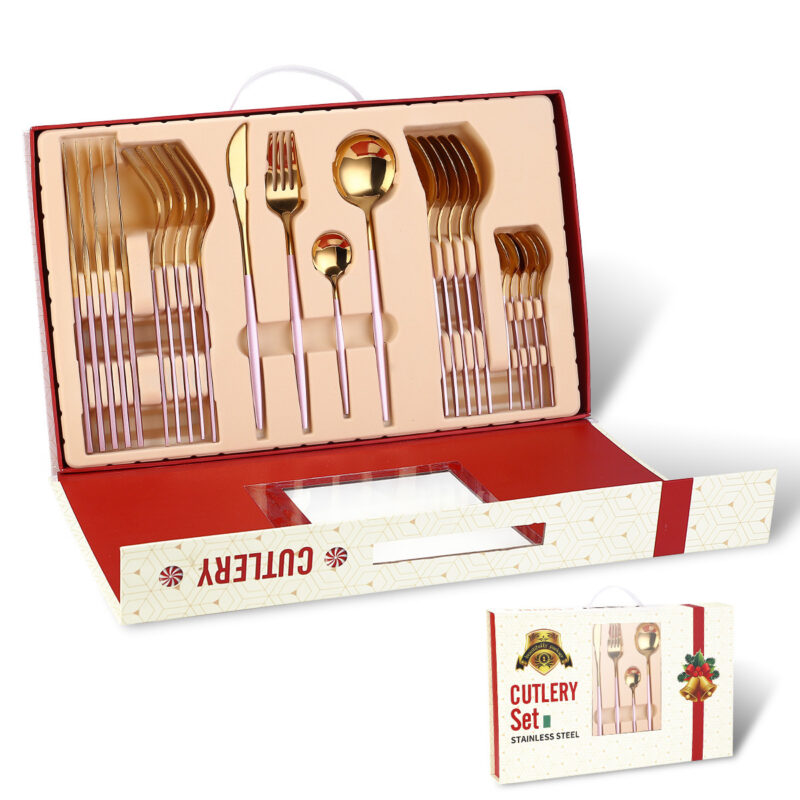 Portugal Stainless Steel Knife, Fork And Spoon 24-Piece Gift Tableware Set - Image 6