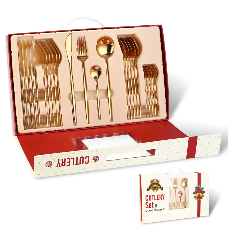 Portugal Stainless Steel Knife, Fork And Spoon 24-Piece Gift Tableware Set - Image 8