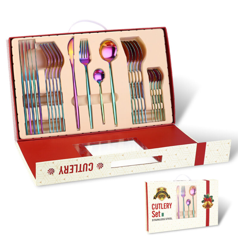Portugal Stainless Steel Knife, Fork And Spoon 24-Piece Gift Tableware Set - Image 7