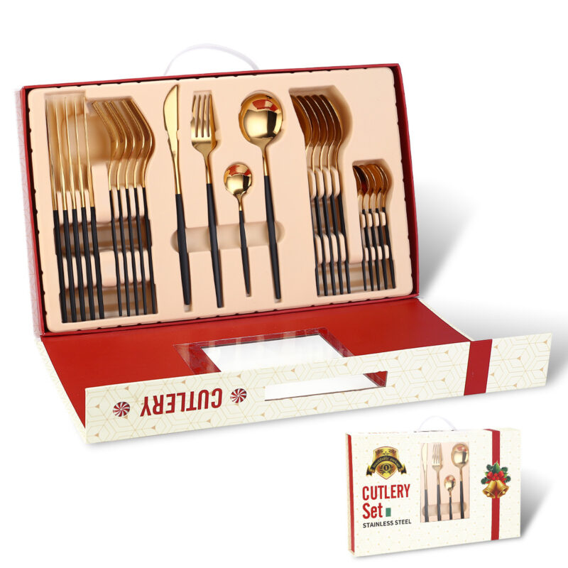 Portugal Stainless Steel Knife, Fork And Spoon 24-Piece Gift Tableware Set