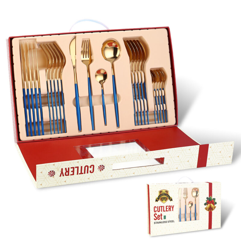 Portugal Stainless Steel Knife, Fork And Spoon 24-Piece Gift Tableware Set - Image 9