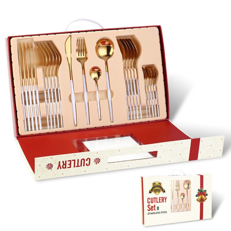 Portugal Stainless Steel Knife, Fork And Spoon 24-Piece Gift Tableware Set - Image 3
