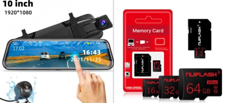 Front and Rear Dual Recording Rear View Mirror Dash Cam - Image 7