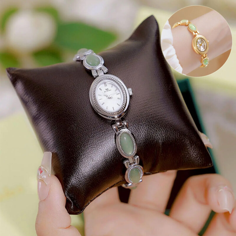 Women's Watch Ladies Bracelet Luxury Brand Waterproof Retro Natural Dongling Stone