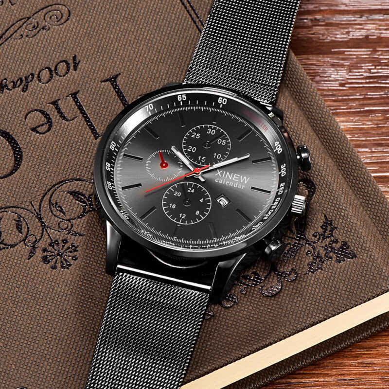 Men's Watch Fashion Stainless Steel Date Quartz Watch - Image 2