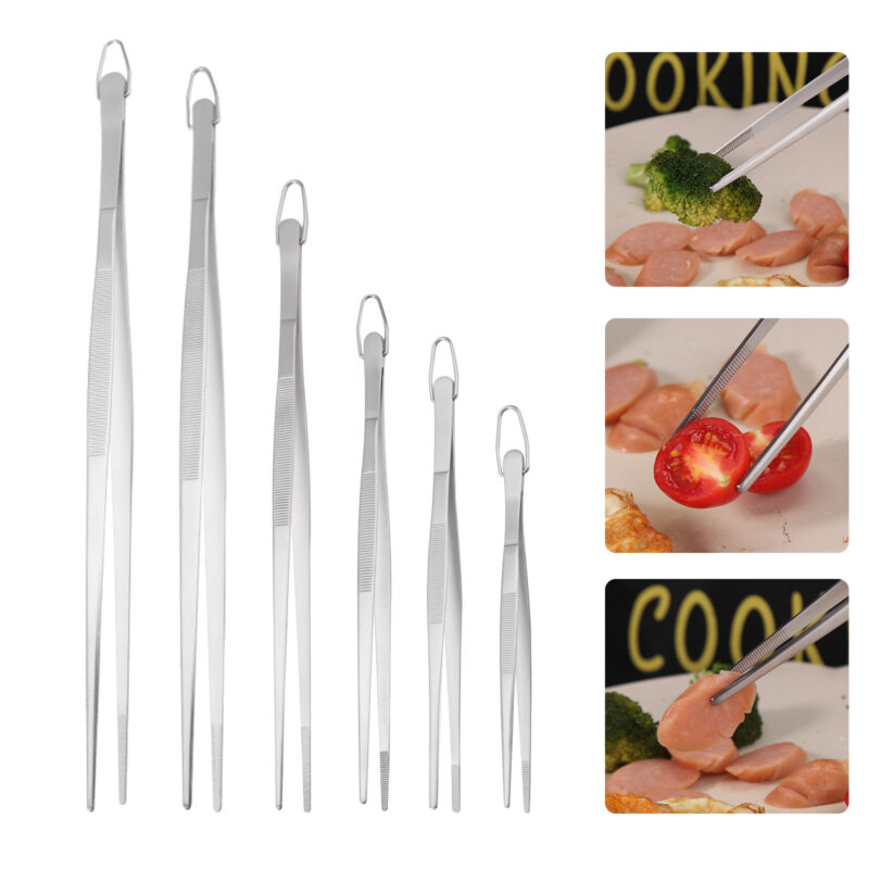 Stainless Steel Pointed Horizontal Barbecue Food Clip - Image 2