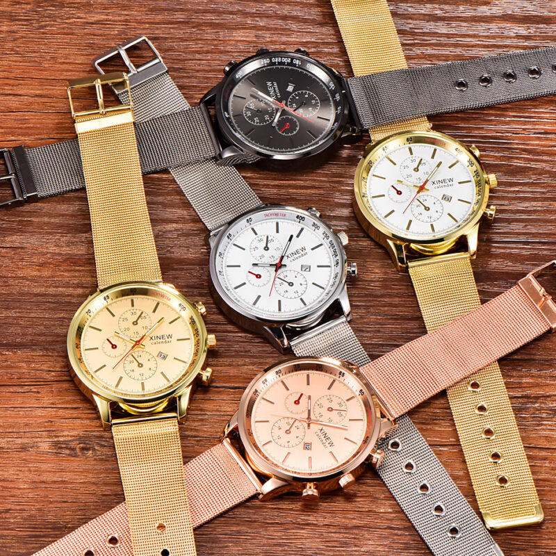 Men's Watch Fashion Stainless Steel Date Quartz Watch - Image 3