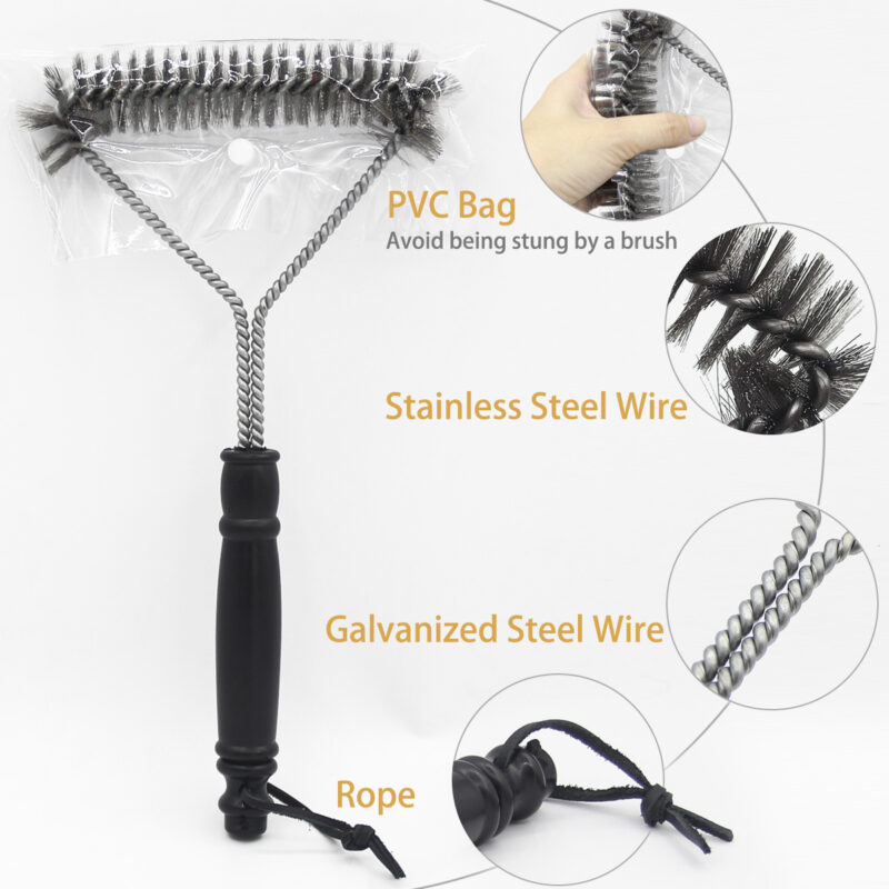 Barbecue Grill BBQ Brush Clean Tool Stainless Steel - Image 5