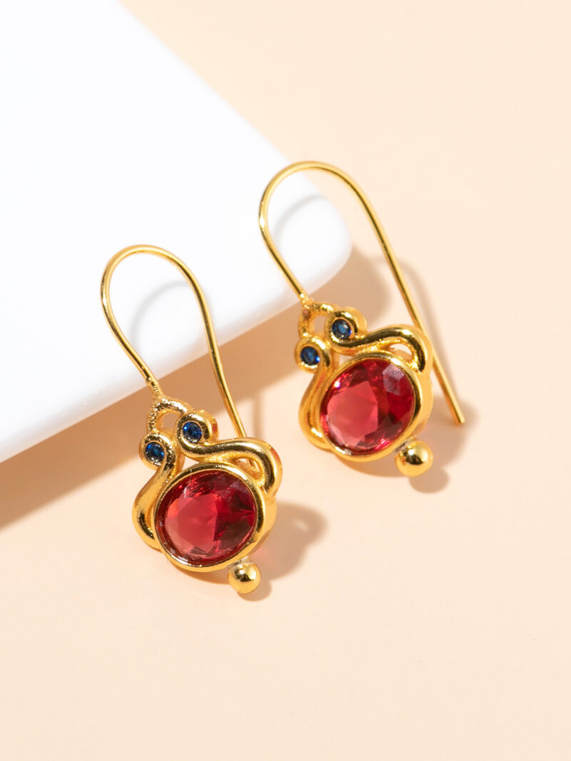 Women's Fashion Personality Vintage Inlaid Earrings - Image 5