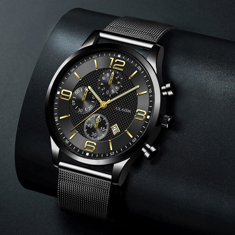 Mesh Strap Calendar Quartz Simple Casual All-match Men's Watch - Image 3