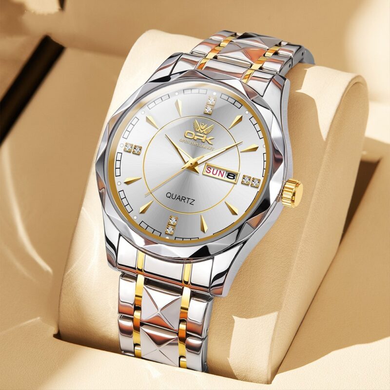 Stainless Steel Business Double Calendar Waterproof Men's Watch - Image 2