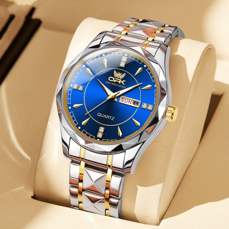 Stainless Steel Business Double Calendar Waterproof Men's Watch - Image 4