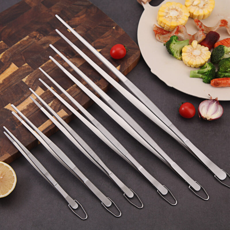 Stainless Steel Pointed Horizontal Barbecue Food Clip