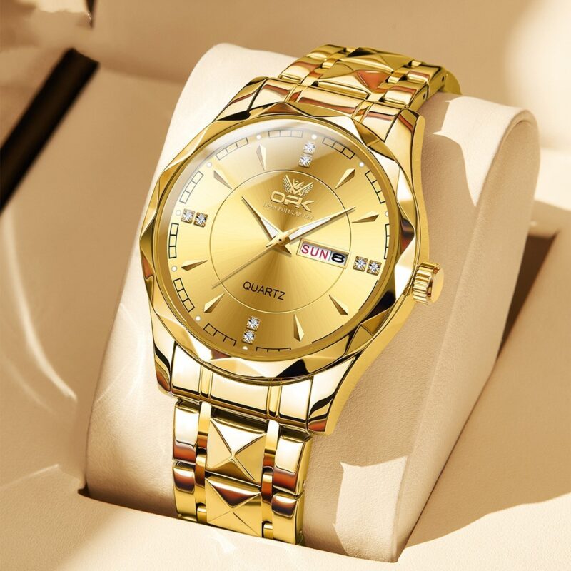 Stainless Steel Business Double Calendar Waterproof Men's Watch - Image 3