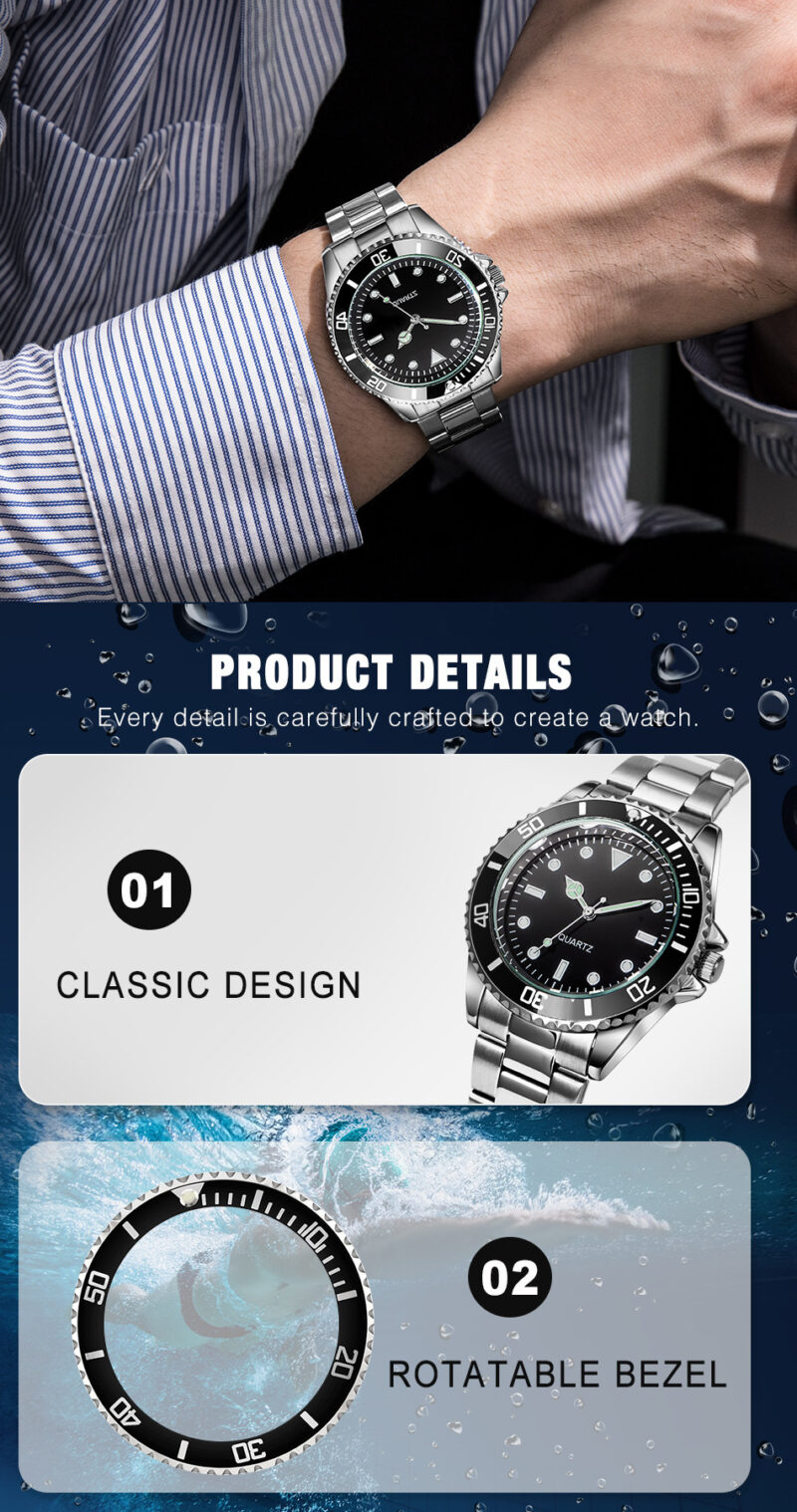 Waterproof Universal Steel Belt Alloy Quartz Watch - Image 9