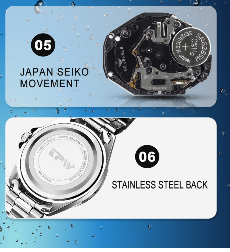 Waterproof Universal Steel Belt Alloy Quartz Watch - Image 8