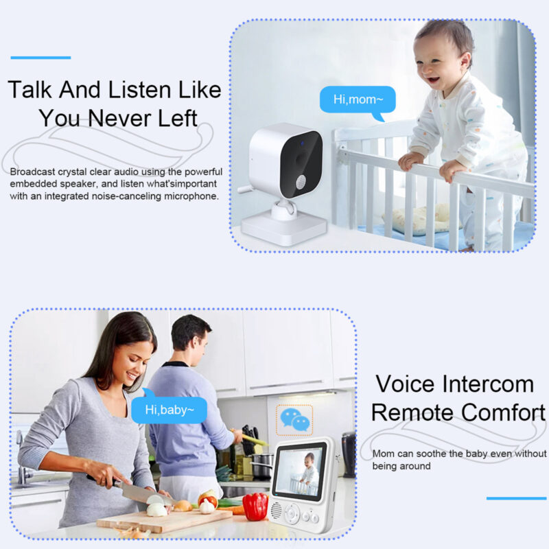 Wireless Voice Intercom With Screen Baby Monitor Sleep Children Monitoring - Image 5