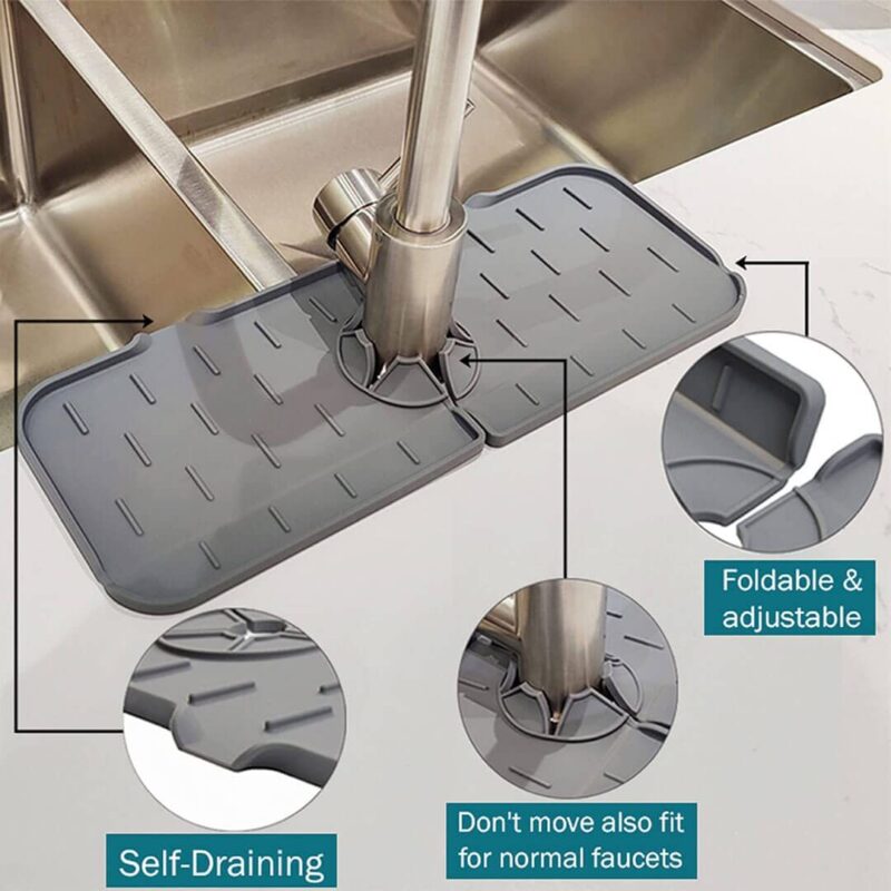 Mat Sink Splash Guard Silicone Faucet Splash Protector For Bathroom Kitchen Gadgets - Image 9