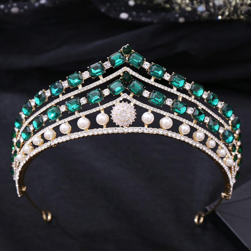 Rhinestone Baroque Set Zircon Alloy Bridal Crown - Image 4