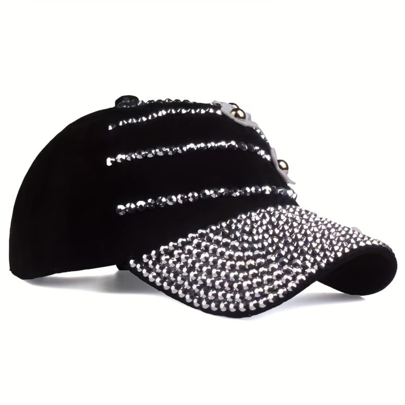 Four Flower Studded Diamond Duckbill Cap - Image 8