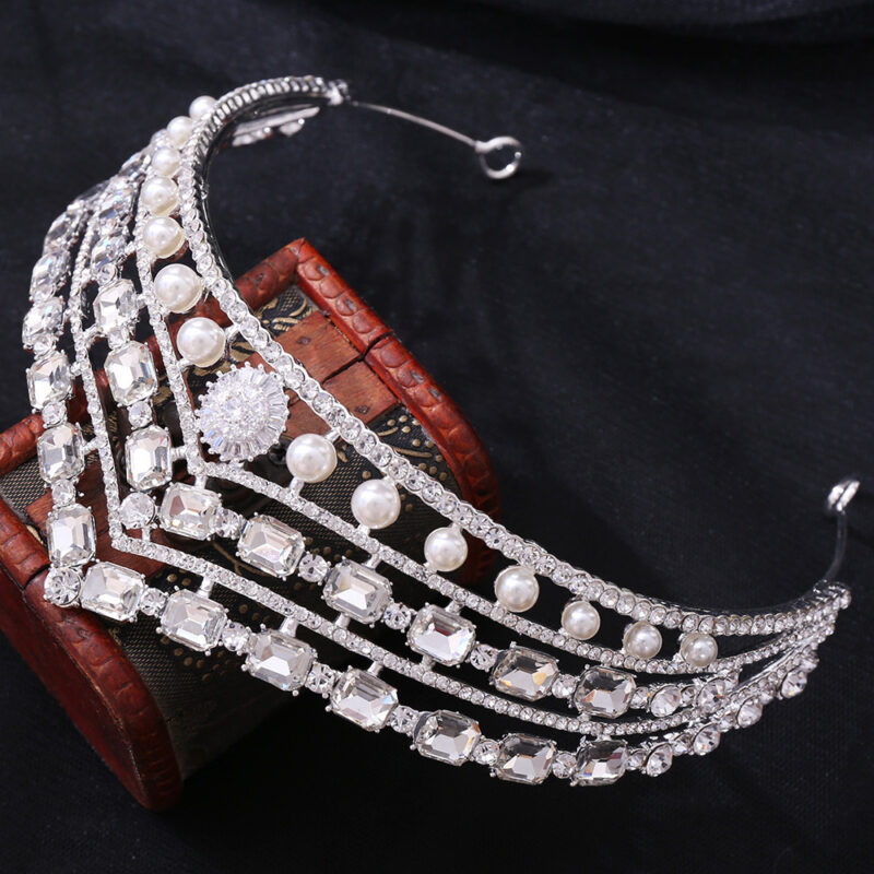 Rhinestone Baroque Set Zircon Alloy Bridal Crown - Image 6