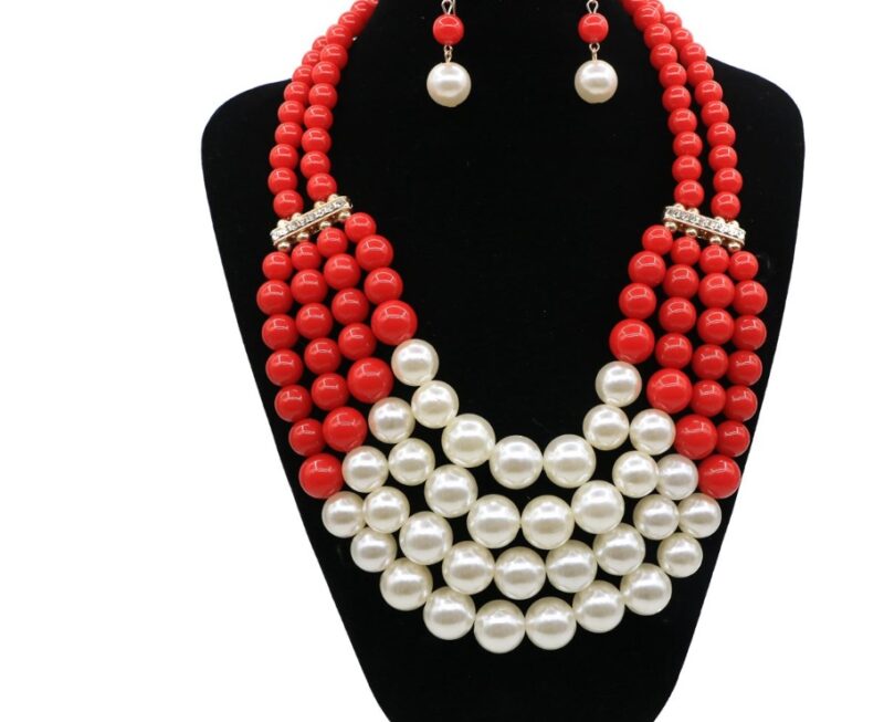 Multi Simulated Pearl Bohemian Jewelry Set - Image 3