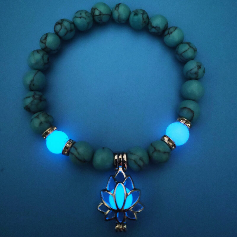 Energy Luminous Lotus Natural Stone Bracelet Yoga Healing Luminous Glow In The Dark - Image 10
