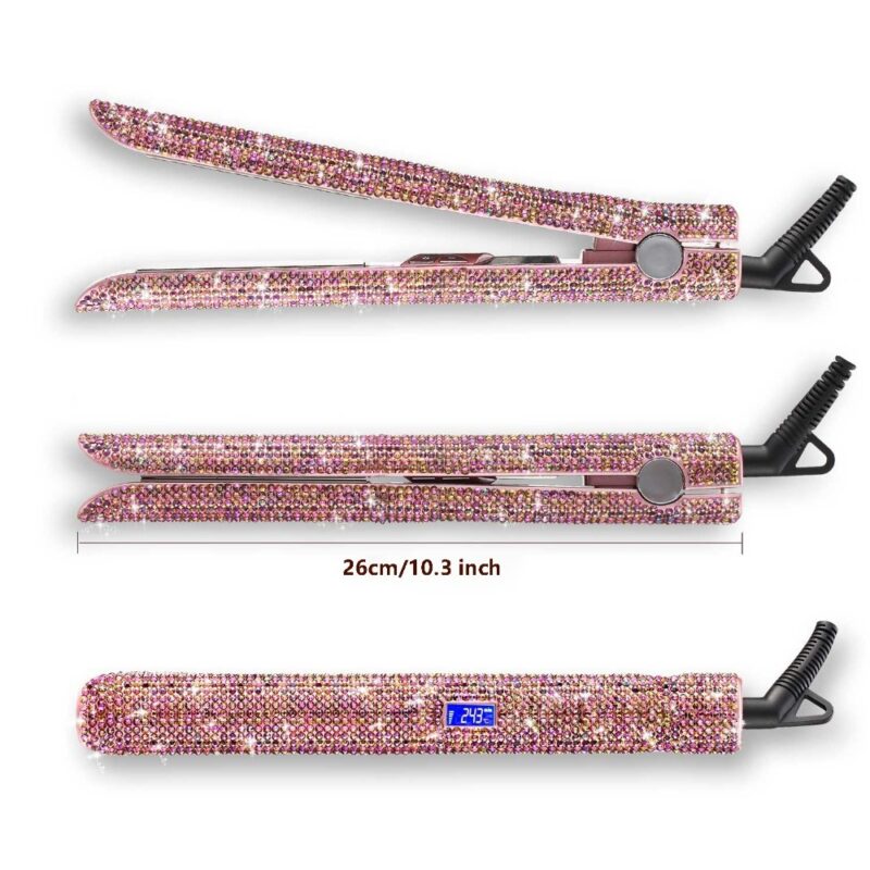 Professional Glitter Hair Flat Iron Titanium Plate Diamond Hair Straightener - Image 2