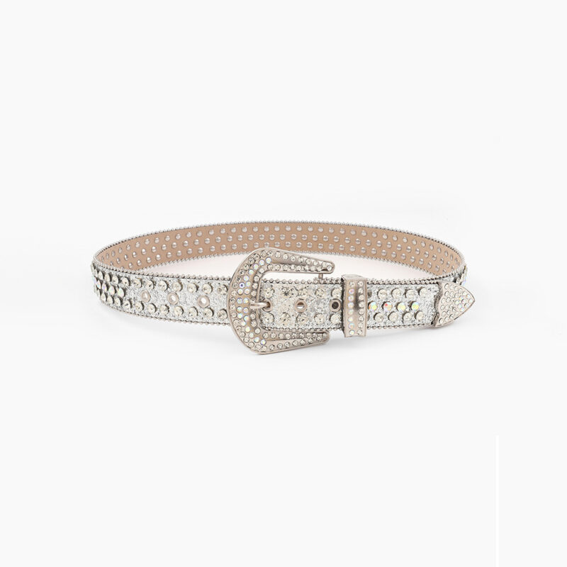 Versatile Fashion Edge Beads New Rhinestone Belt Women's Belt - Image 3