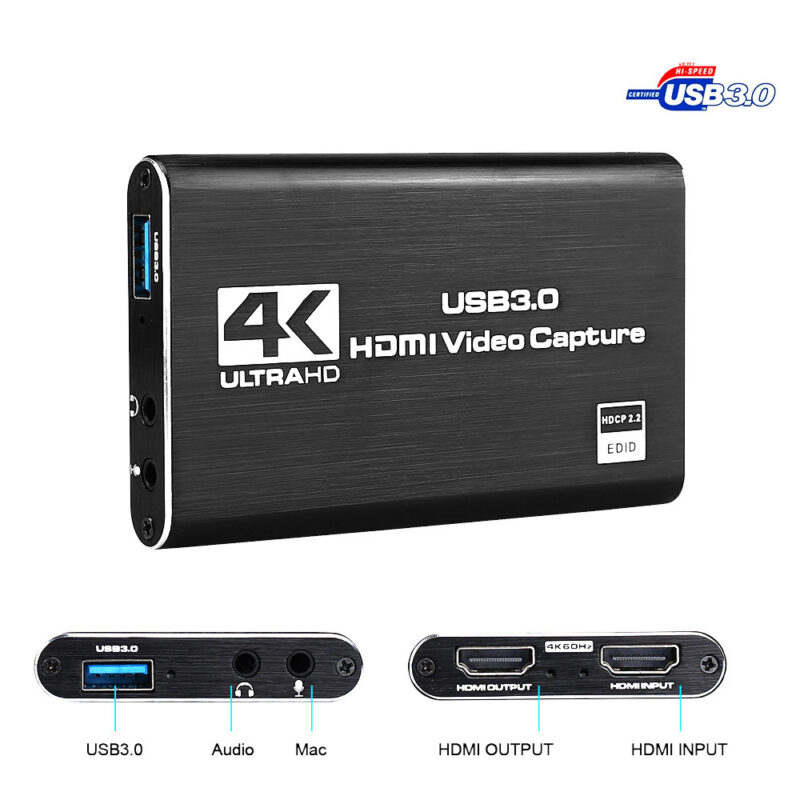 Hdmi Video Capture Card Capture Card 4K Screen Recording Usb3.0 1080P 60Fps - Image 2