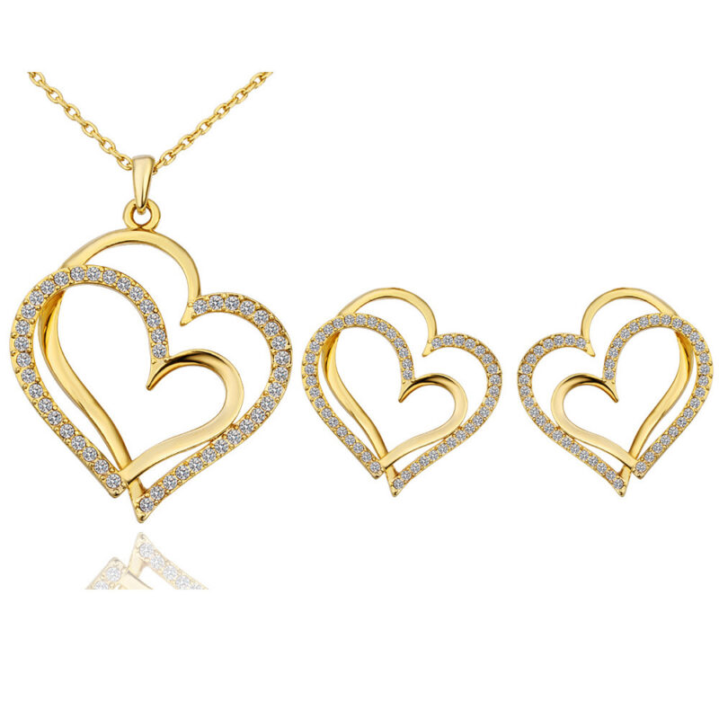 New Style Necklace and Earrings Two-piece Set Diamond Jewelry - Image 3