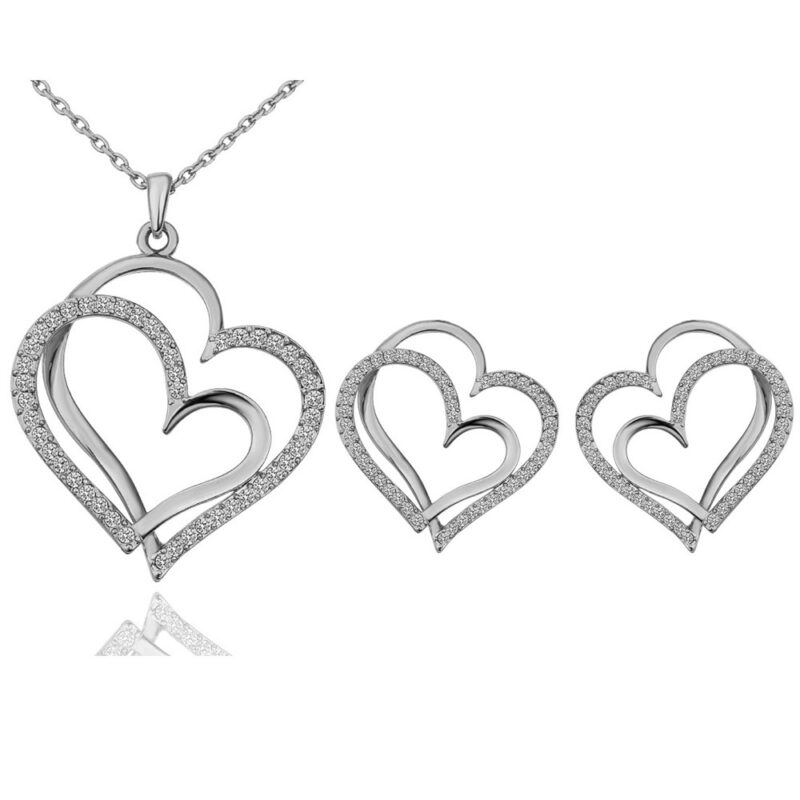 New Style Necklace and Earrings Two-piece Set Diamond Jewelry