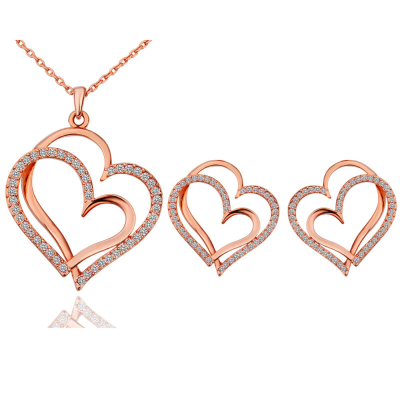New Style Necklace and Earrings Two-piece Set Diamond Jewelry - Image 4