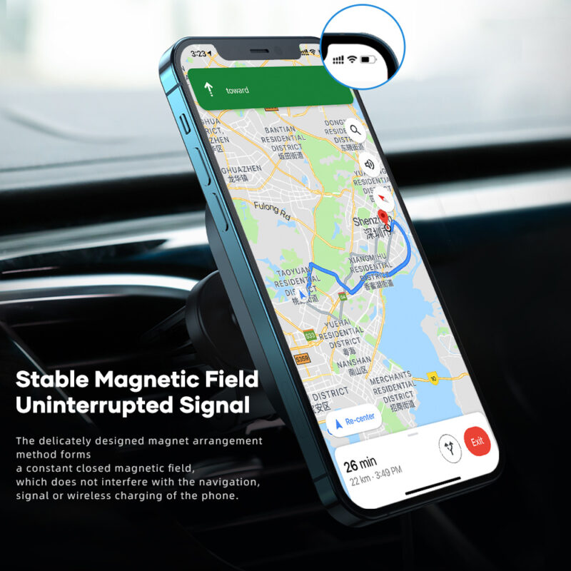 W36 Magnetic Suction Wireless Charger Car Bracket Center Console Car Navigation Shelf - Image 2