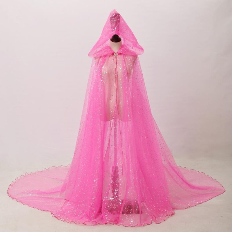 Stage Costume Shiny Bronzing Hooded Cape - Image 9