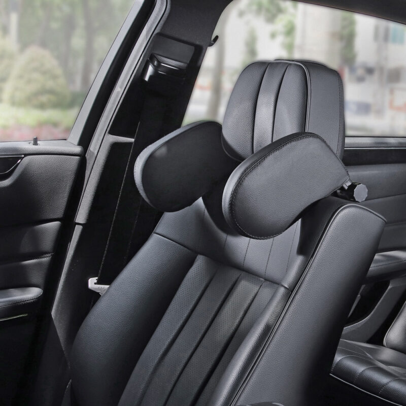 Car headrest pillow Sleep Adjustable Side Car Soft Travel Seat Headrest Auto Leather Support Neck Pillow