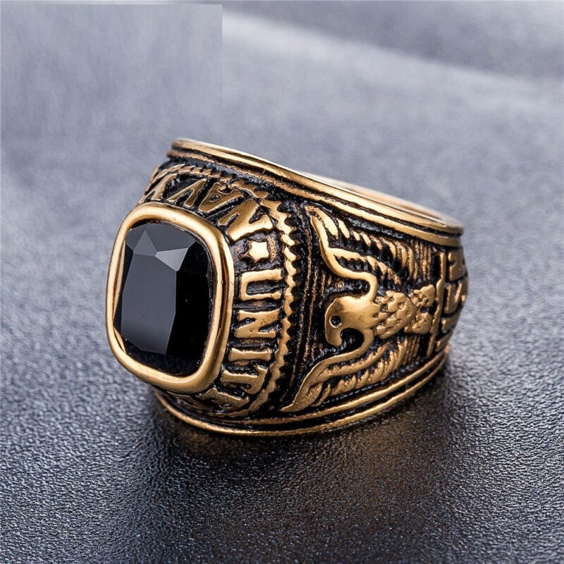Titanium Steel American Soldier Ring Gem Personality - Image 3