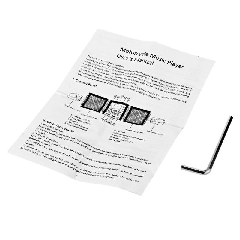 Motorcycle MP3 Music Player Bluetooth Stereo Speaker FM Radio Waterproof Adjustable Bracket - Image 5
