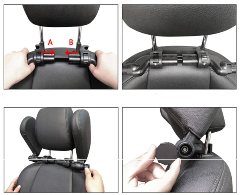 Car headrest pillow Sleep Adjustable Side Car Soft Travel Seat Headrest Auto Leather Support Neck Pillow - Image 2