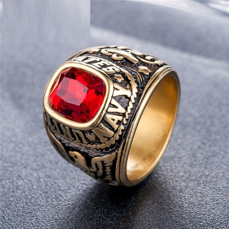 Titanium Steel American Soldier Ring Gem Personality - Image 5