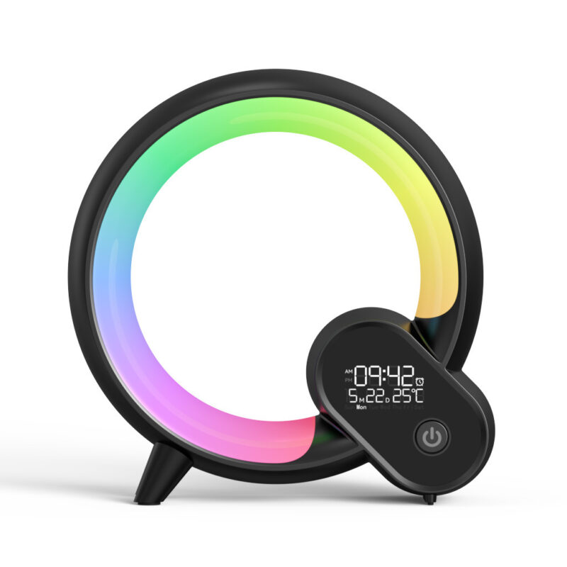 Digital Display Alarm Clock Bluetooth Audio Intelligent Wake-up Q Colorful Atmosphere Light - Image 7