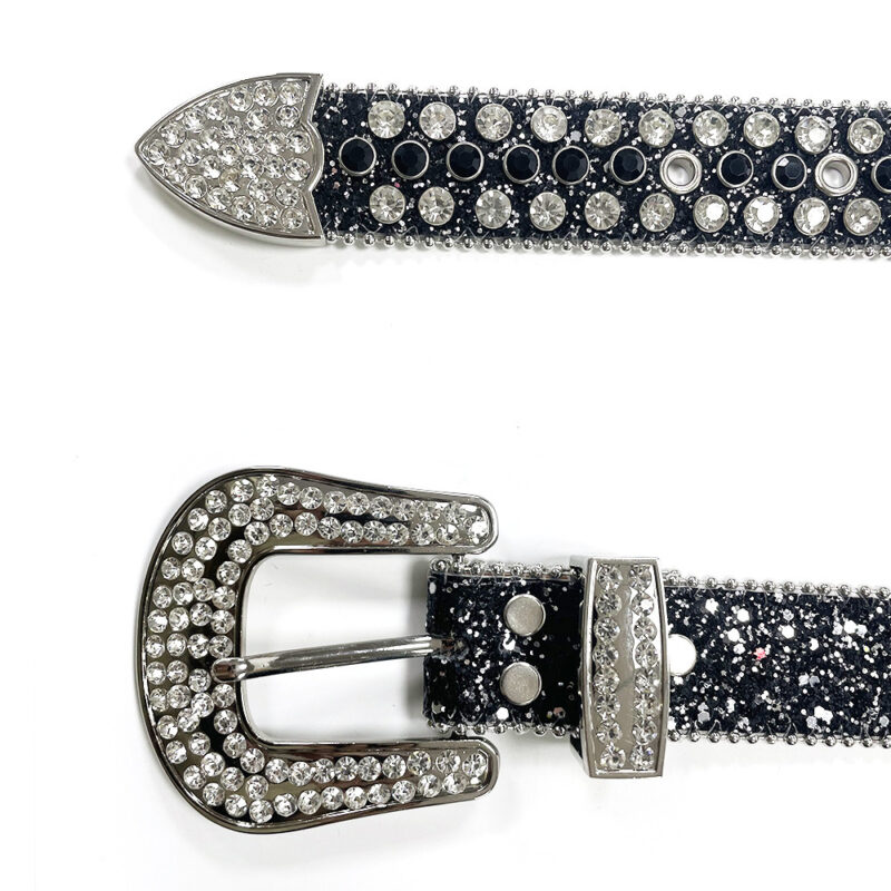 Fashion Trend Rivet Rhinestone Inlaid Belt - Image 7
